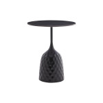 Βοηθητικό τραπέζι Kousien Inart μαύρο sintered stone Φ50x60εκ