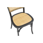 Καρέκλα στοιβαζόμενη Zozele pakoworld φυσικό rattan pe-μαύρο toon wood 45x51x88εκ