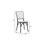 Καρέκλα στοιβαζόμενη Zozele pakoworld φυσικό rattan pe-μαύρο toon wood 45x51x88εκ