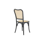 Καρέκλα στοιβαζόμενη Zozele pakoworld φυσικό rattan pe-μαύρο toon wood 45x51x88εκ
