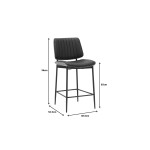 Σκαμπό-μπαρ Kathy pakoworld μαύρο pu-καρυδί μέταλλο 48.5x52.5x96εκ