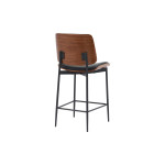 Σκαμπό-μπαρ Kathy pakoworld μαύρο pu-καρυδί μέταλλο 48.5x52.5x96εκ