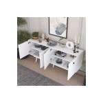 Μπουφές Salonde pakoworld λευκό μελαμίνης-λευκό pp πόδι 180x40x82.6εκ
