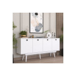 Μπουφές Salonde pakoworld λευκό μελαμίνης-λευκό pp πόδι 180x40x82.6εκ