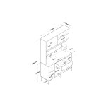 Mπουφές με ράφι Cordie pakoworld λευκό μελαμίνης 120x40x184.2εκ
