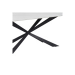 Τραπέζι Cozline Inart λευκό μαρμάρου sintered stone-πόδι μαύρο μέταλλο 180x90x76εκ