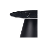 Βοηθητικά τραπέζια Fabrin Inart μαύρο μαρμάρου sintered stone-μαύρο μέταλλο