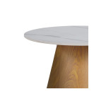 Βοηθητικό τραπέζι Soleire Inart λευκό μαρμάρου sintered stone Φ50x46εκ