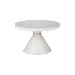Βοηθητικά τραπέζια Coozlin Inart sintered stone σε απόχρωση λευκό μαρμάρου με λευκό-χρυσό μέταλλο