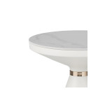 Βοηθητικά τραπέζια Coozlin Inart sintered stone σε απόχρωση λευκό μαρμάρου με λευκό-χρυσό μέταλλο