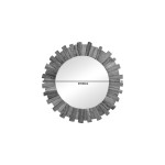 Καθρέπτης Rounder pakoworld teak ξύλο σε φυσική απόχρωση Φ100x5εκ