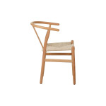 Καρέκλα Wishbone pakoworld rubberwood-σχοινί σε φυσική απόχρωση 60x51x80εκ