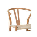 Καρέκλα Wishbone pakoworld rubberwood-σχοινί σε φυσική απόχρωση 60x51x80εκ