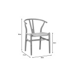 Καρέκλα Wishbone pakoworld rubberwood-σχοινί σε φυσική απόχρωση 60x51x80εκ