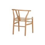 Καρέκλα Wishbone pakoworld rubberwood-σχοινί σε φυσική απόχρωση 60x51x80εκ
