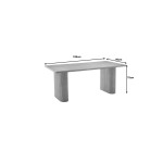 Τραπέζι Loozir pakoworld mdf σε λευκή όψη τραβερτίνας 180x90x75εκ
