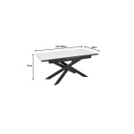 Τραπέζι Rogemi pakoworld γκρι mdf-μαύρο μέταλλο 160-200x90x75εκ