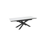Τραπέζι Rogemi pakoworld γκρι mdf-μαύρο μέταλλο 160-200x90x75εκ