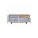 Μπουφές Satava pakoworld pp σε λευκή-καρυδί απόχρωση 180x45x87.6εκ