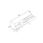 Μπουφές Satava pakoworld pp σε λευκή-καρυδί απόχρωση 180x45x87.6εκ