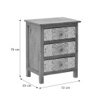 Συρταριέρα Inart 3-50-245-0017 ξύλο φυσικό-λευκό 50x32x61εκ