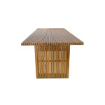 Τραπέζι Zibra pakoworld teak ξύλο σε φυσική απόχρωση 220x100x75εκ