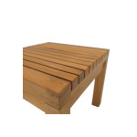 Τραπεζάκι ξαπλώστρας Poly pakoworld teak ξύλο σε φυσική απόχρωση 35x35x30εκ