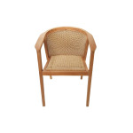 Πολυθρόνα Granny pakoworld teak wood και συνθετικό σχοινί σε φυσική απόχρωση 60x60x82εκ