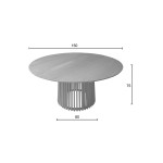 Τραπέζι Kenda pakoworld mindi ξύλο σε φυσική απόχρωση Φ150x75εκ