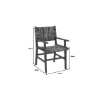 Πολυθρόνα Refane pakoworld φυσικό teak ξύλο-ψάθα 55x60x85εκ