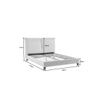 Κρεβάτι διπλό Majus pakoworld ύφασμα γκρι-μπεζ 160x200εκ