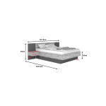 Κρεβάτι διπλό Kantri pakoworld σε sonoma - γκρι απόχρωση 160x200εκ