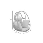 Κρεμαστή κούνια Jorg pakoworld φυσικό rattan-κρεμ μαξιλάρι 80x59x105εκ