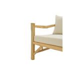 Καναπές Roziana pakoworld φυσικό teak ξύλο 210x100x80εκ