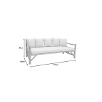 Καναπές Roziana pakoworld φυσικό teak ξύλο 210x100x80εκ