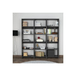 Βιβλιοθήκη Rabuku pakoworld σε ανθρακί απόχρωση 146x22x160εκ