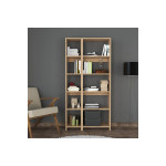 Βιβλιοθήκη Alkathi pakoworld σε oak απόχρωση 77x22x160εκ