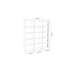 Βιβλιοθήκη Rabuku pakoworld σε oak  απόχρωση 146x22x160εκ