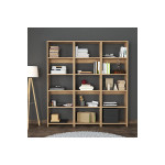 Βιβλιοθήκη Rabuku pakoworld σε oak  απόχρωση 146x22x160εκ