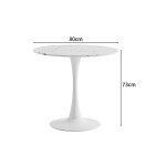 Τραπέζι Balou II pakoworld MDF σε λευκό μαρμάρου απόχρωση Φ80x75εκ