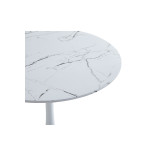 Τραπέζι Balou II pakoworld MDF σε λευκό μαρμάρου απόχρωση Φ80x75εκ