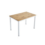 Τραπέζι Witte pakoworld MDF/Metal σε sonoma απόχρωση με λευκο πόδι 110x70x76εκ