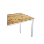Τραπέζι Witte pakoworld MDF/Metal σε sonoma απόχρωση με λευκο πόδι 110x70x76εκ
