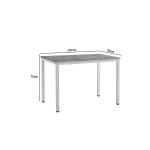 Τραπέζι Witte pakoworld MDF/Metal σε sonoma απόχρωση με λευκο πόδι 110x70x76εκ