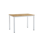 Τραπέζι Witte pakoworld MDF/Metal σε sonoma απόχρωση με λευκο πόδι 110x70x76εκ