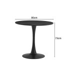 Τραπέζι Balou II pakoworld MDF σε μαύρο μαρμάρου απόχρωση Φ80x75εκ