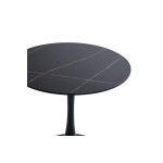 Τραπέζι Balou II pakoworld MDF σε μαύρο μαρμάρου απόχρωση Φ80x75εκ