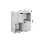 Βιβλιοθήκη Bookel pakoworld σε λευκή απόχρωση 59.6x27.5x60.4εκ
