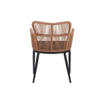 Πολυθρόνα Naoki pakoworld pe rattan -metal σε φυσική απόχρωση με μαύρα πόδια/μαξιλάρι 59x62.5x78εκ