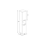 Ντουλάπα-στήλη Wanka pakoworld σε λευκή απόχρωση 30x32x144εκ